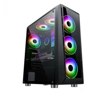 Safeway DeepForce MTG-1923 Mid Tower Black E-ATX RGB Gaming Desktop Casing