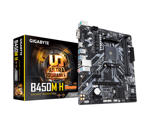 GIGABYTE B450M H Ultra Durable AMD AM4 Micro-ATX Motherboard