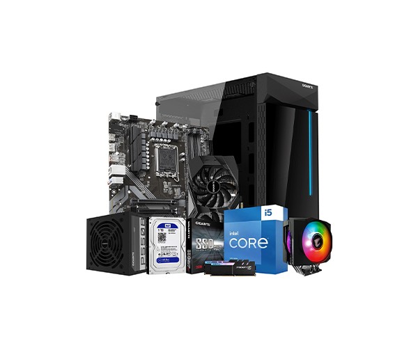 INTEL I5 13TH GEN GIGABYTE B760M DS3H 16GB RAM 1TB HDD 256GB SSD DESKTOP WITH 6GB GRAPHICS CARD