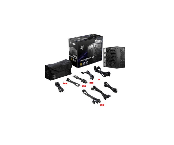 MSI MPG A1000G PCIE5 80 GOLD FULL MODULAR GAMING POWER SUPPLY